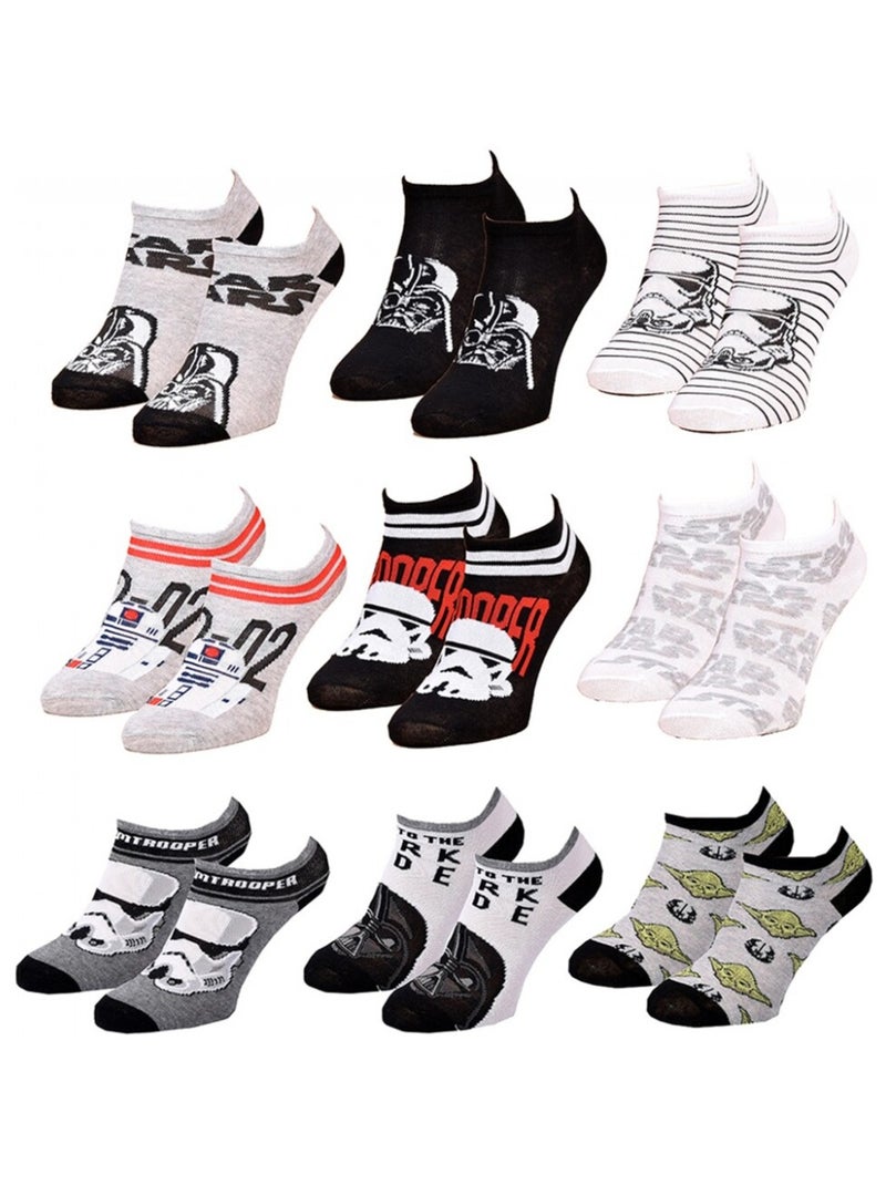 Chaussettes Pack Garçon STAR WARS - Pack de 9 Blanc Gris clair Noir - Kiabi