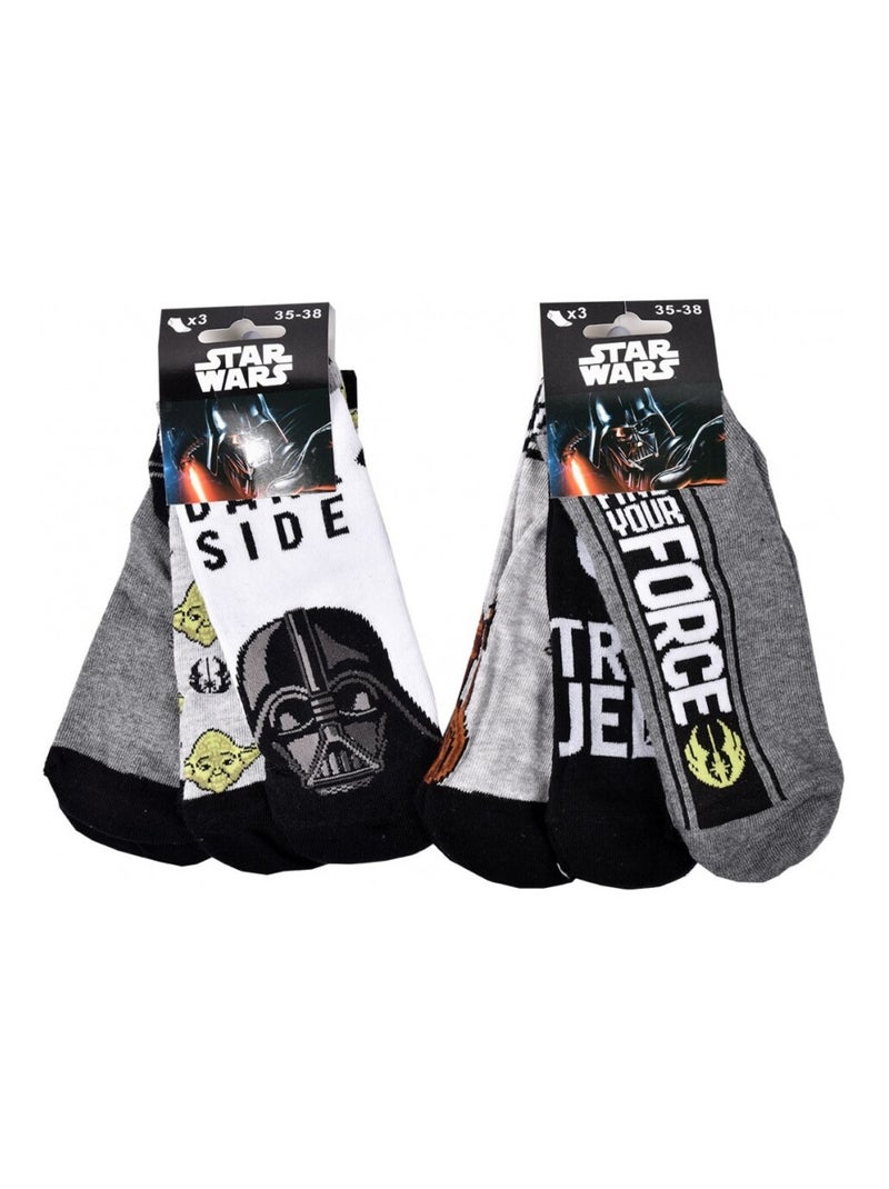 Chaussettes Pack Garçon STAR WARS - Pack de 9 Blanc Gris clair Noir - Kiabi