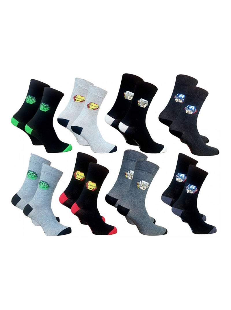 Chaussettes Pack HOMME AVENGERS - Pack de 8 Noir Multicolore Gris - Kiabi