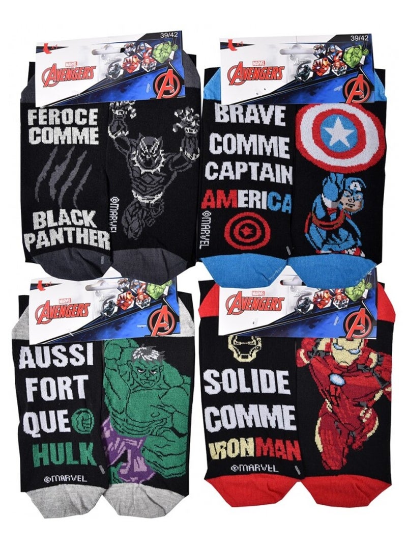 Chaussettes Pack HOMME AVENGERS - Pack de 9 Noir Multicolore Gris - Kiabi