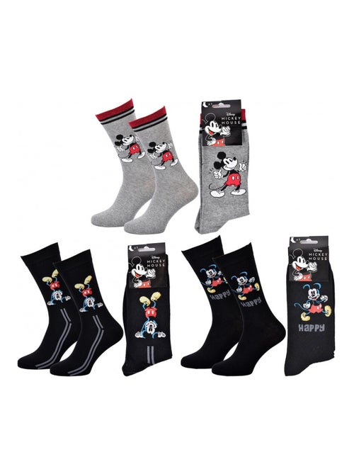 Chaussettes Pack Homme DISNEY MICKEY MOUSE - Pack de 3 - Kiabi