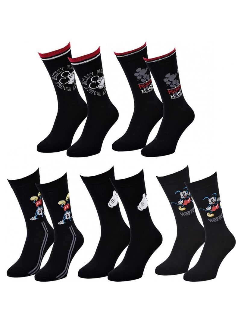 Chaussettes Pack Homme DISNEY MICKEY MOUSE - Pack de 5 Noir - Kiabi