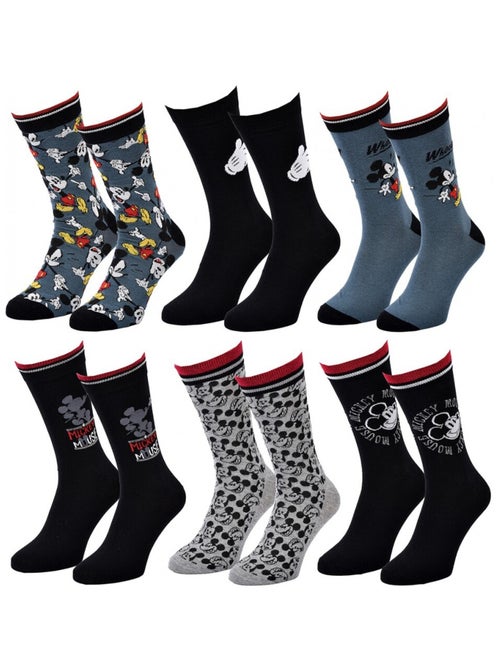 Chaussettes Pack Homme DISNEY MICKEY MOUSE - Pack de 6 - Kiabi