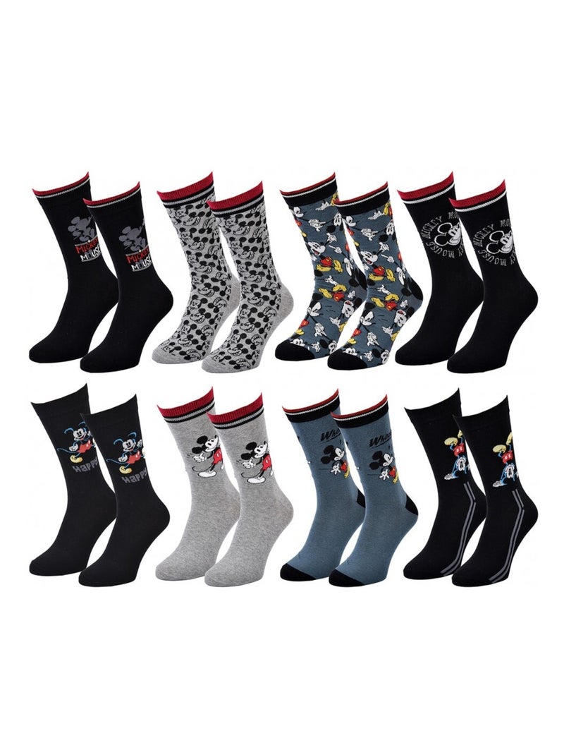 Chaussettes Pack Homme DISNEY MICKEY MOUSE - Pack de 8 Noir Multicolore Noir - Kiabi