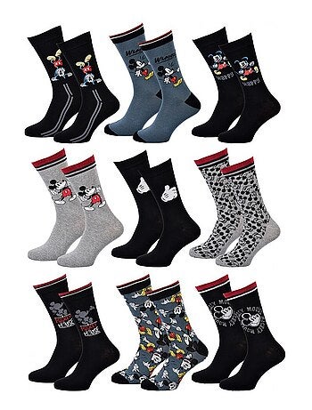 Chaussettes Pack Homme DISNEY MICKEY MOUSE - Pack de 9