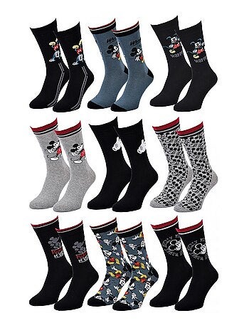 Chaussettes Pack Homme DISNEY MICKEY MOUSE - Pack de 9