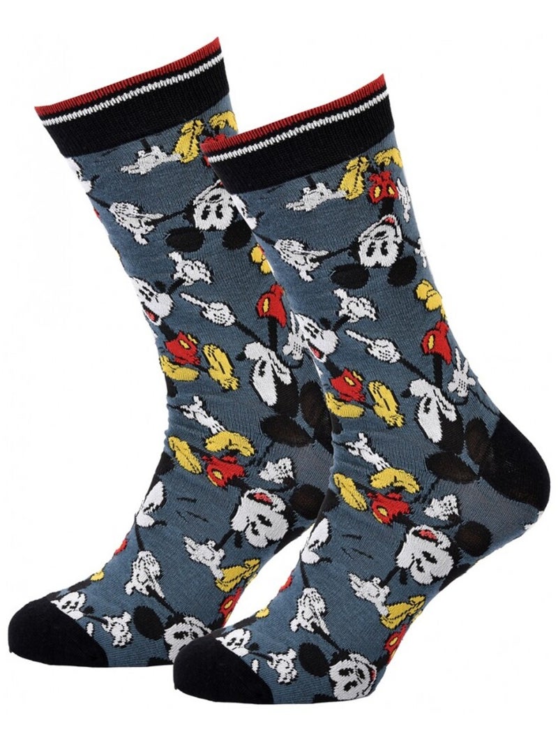 Chaussettes Pack Homme DISNEY MICKEY MOUSE Bleu Blanc Noir - Kiabi