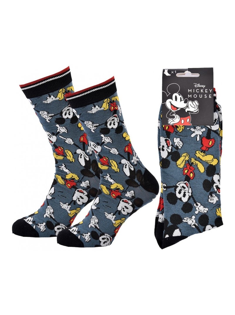 Chaussettes Pack Homme DISNEY MICKEY MOUSE Bleu Blanc Noir - Kiabi
