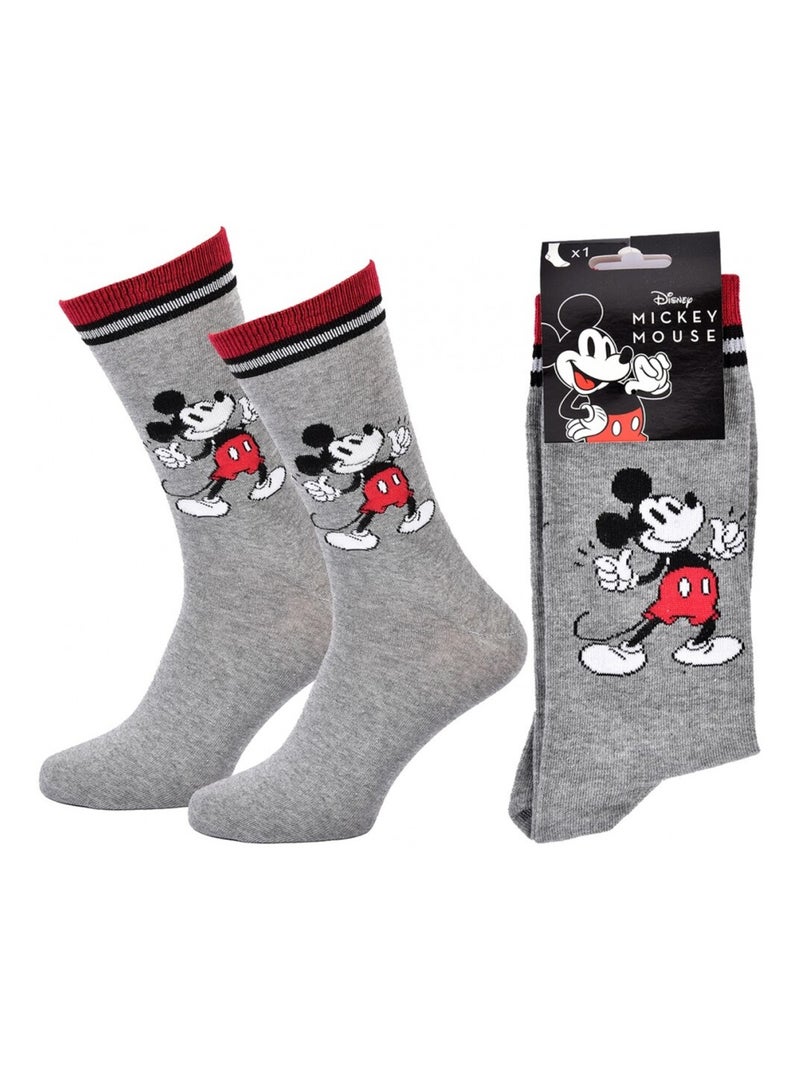 Chaussettes Pack Homme DISNEY MICKEY MOUSE Gris Rouge Blanc - Kiabi