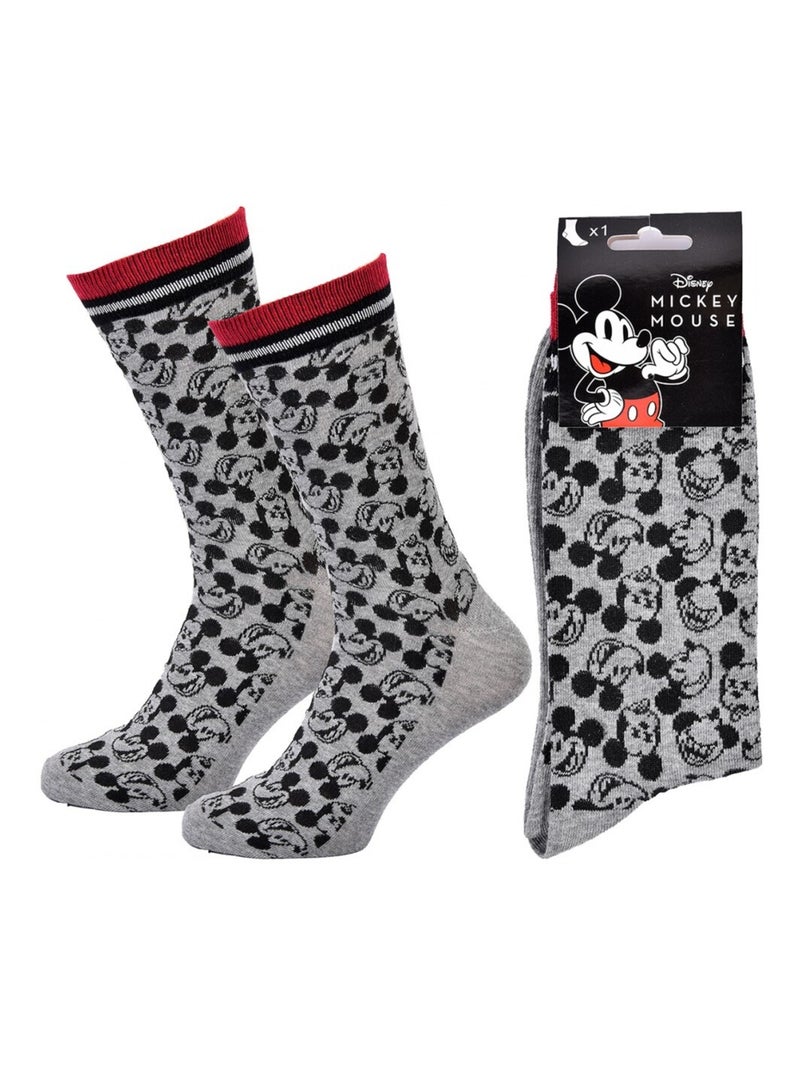 Chaussettes Pack Homme DISNEY MICKEY MOUSE Gris Rouge Noir - Kiabi