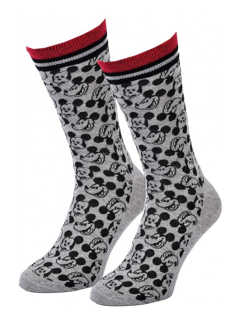 Chaussettes Pack Homme DISNEY MICKEY MOUSE Gris Rouge Noir - Kiabi