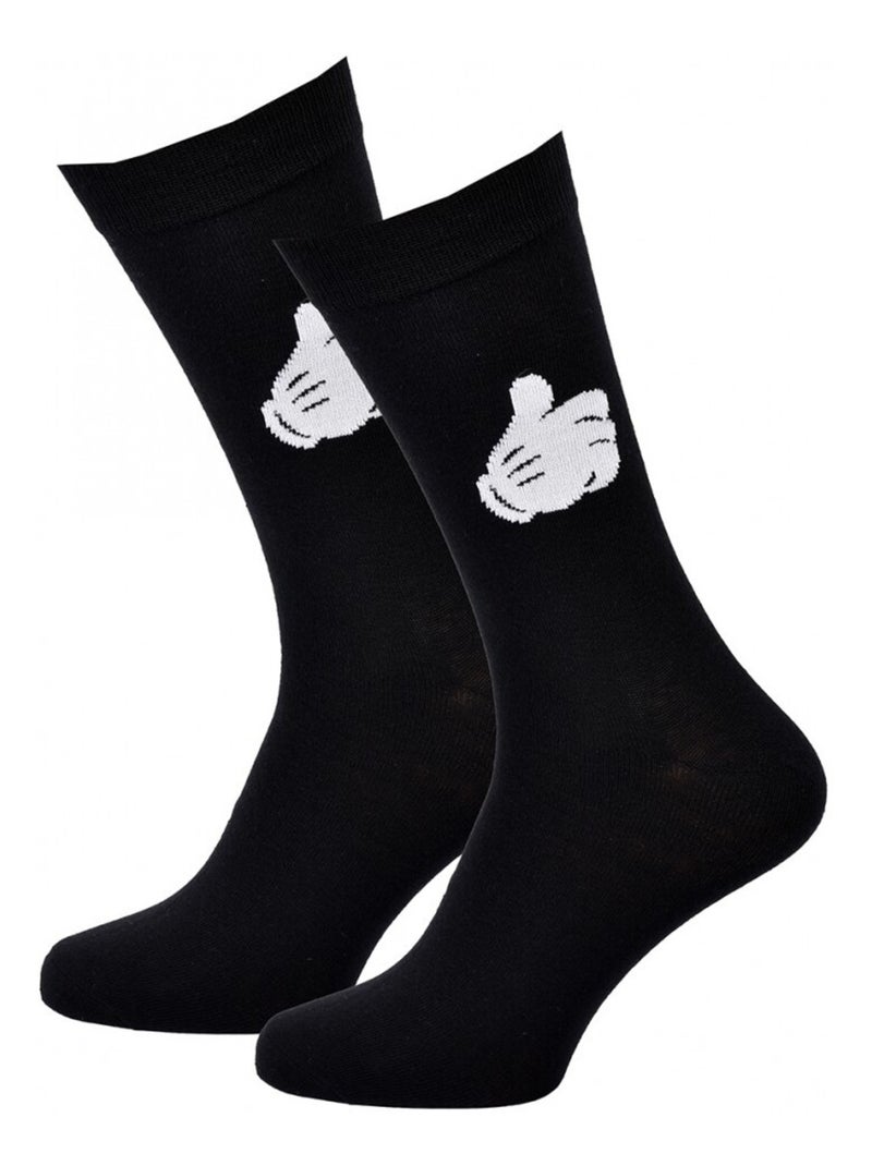 Chaussettes Pack Homme DISNEY MICKEY MOUSE Noir Blanc - Kiabi