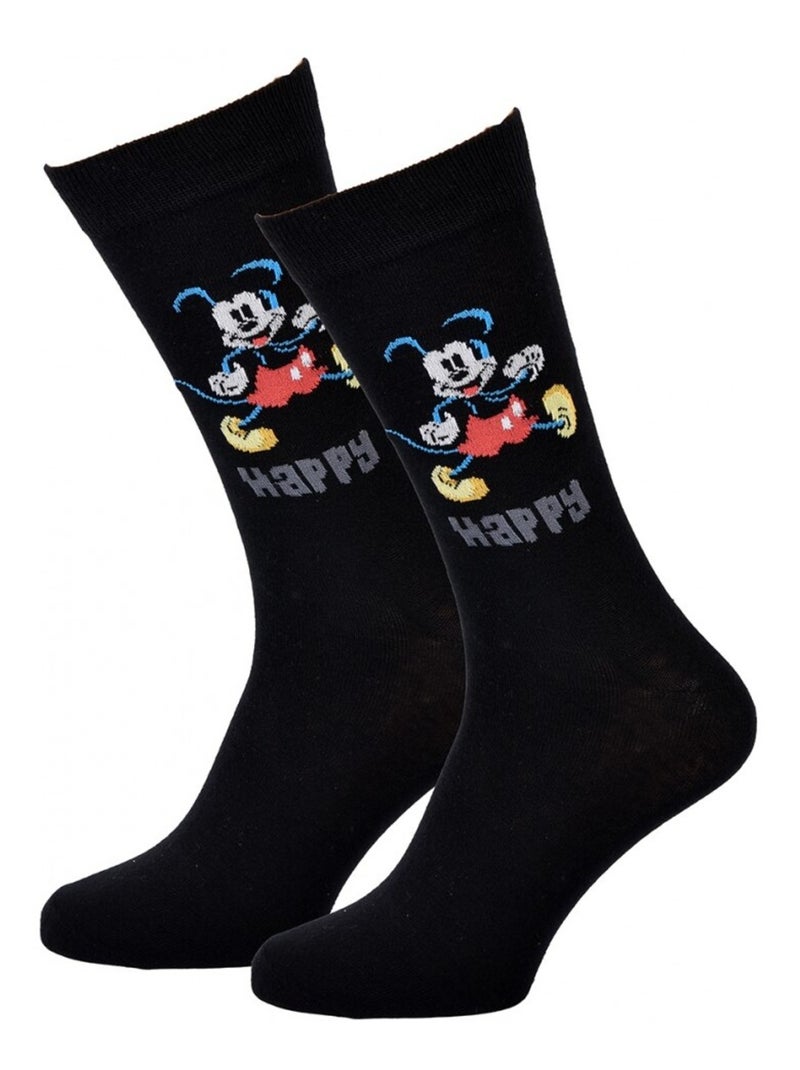 Chaussettes Pack Homme DISNEY MICKEY MOUSE Noir Blanc Gris Rouge - Kiabi