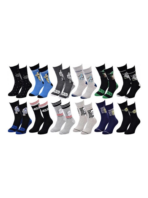 Chaussettes Pack Homme DISNEY STAR WARS - Pack de 12 - Kiabi Chaussettes Pack Homme DISNEY STAR WARS - Pack de 12 - Kiabi