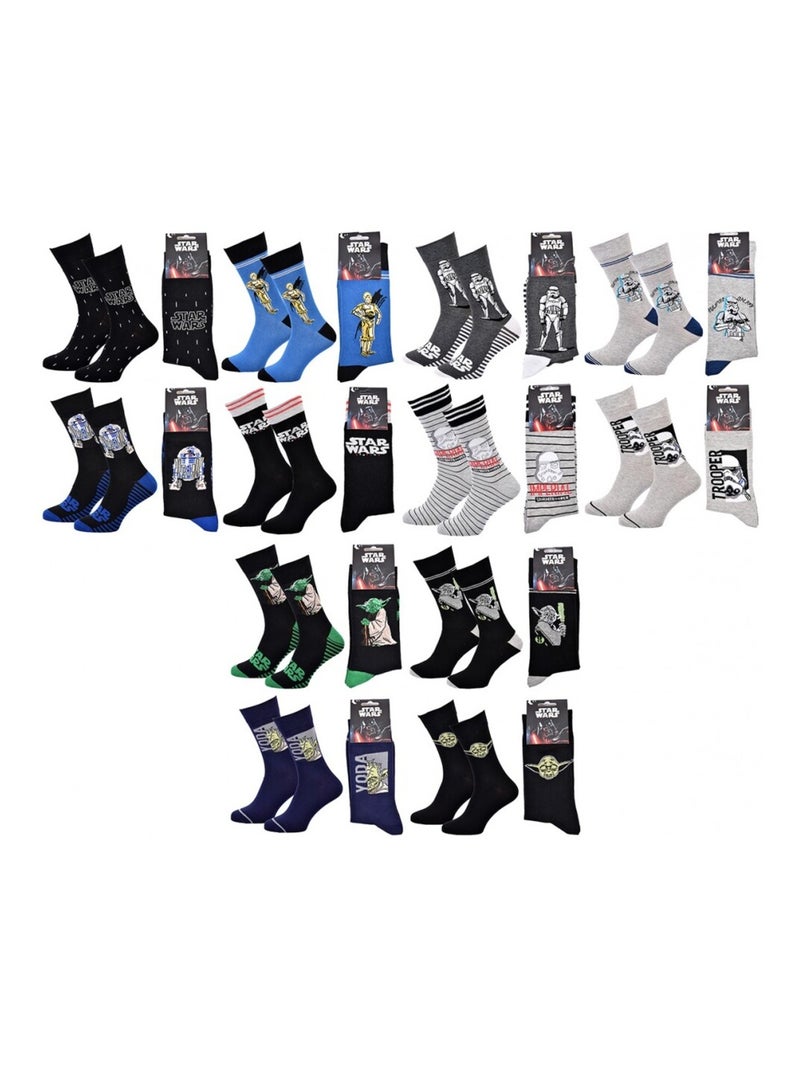 Chaussettes Pack Homme DISNEY STAR WARS - Pack de 12 Noir Multicolore Gris - Kiabi