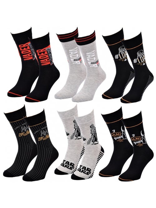 Chaussettes Pack Homme DISNEY STAR WARS - Pack de 6 - Kiabi Chaussettes Pack Homme DISNEY STAR WARS - Pack de 6 - Kiabi