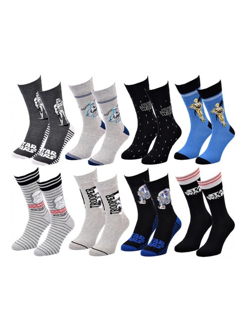 Chaussettes Pack Homme DISNEY STAR WARS - Pack de 8 - Kiabi Chaussettes Pack Homme DISNEY STAR WARS - Pack de 8 - Kiabi