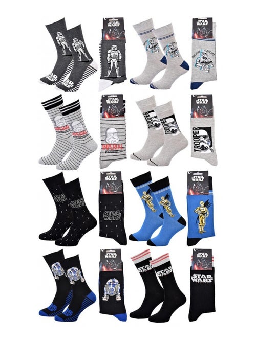 Chaussettes Pack Homme DISNEY STAR WARS - Pack de 8 - Kiabi Chaussettes Pack Homme DISNEY STAR WARS - Pack de 8 - Kiabi