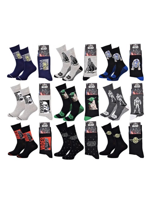 Chaussettes Pack Homme DISNEY STAR WARS - Pack de 9 - Kiabi Chaussettes Pack Homme DISNEY STAR WARS - Pack de 9 - Kiabi