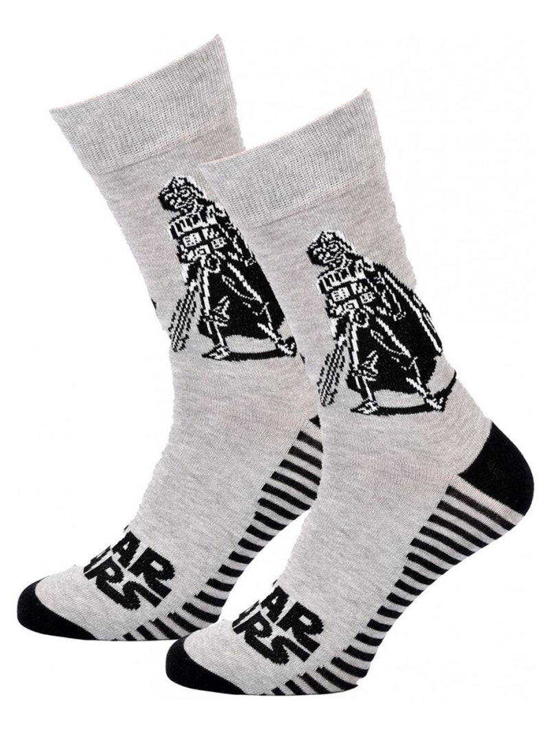 Chaussettes Pack Homme DISNEY STAR WARS Gris Blanc Noir - Kiabi