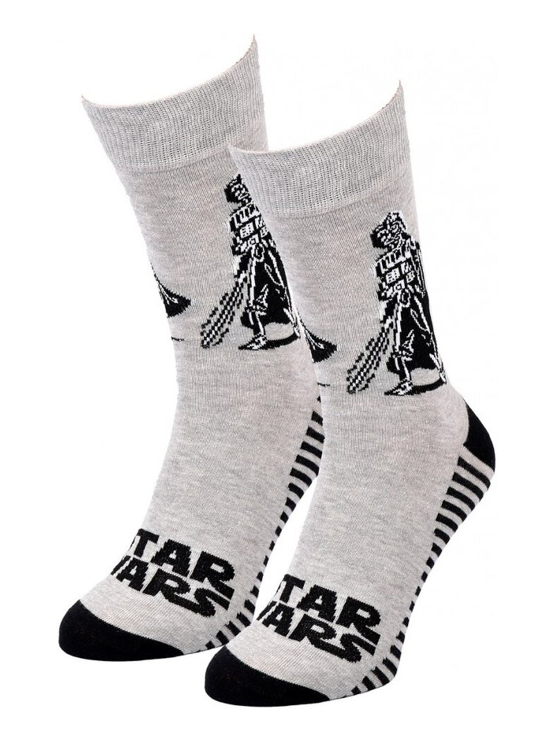 Chaussettes Pack Homme DISNEY STAR WARS Gris Blanc Noir - Kiabi