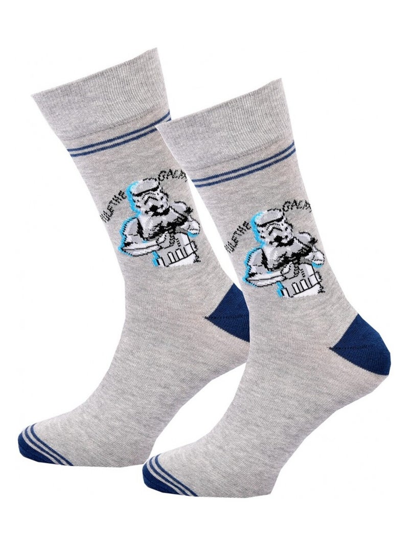 Chaussettes Pack Homme DISNEY STAR WARS Gris Bleu - Kiabi