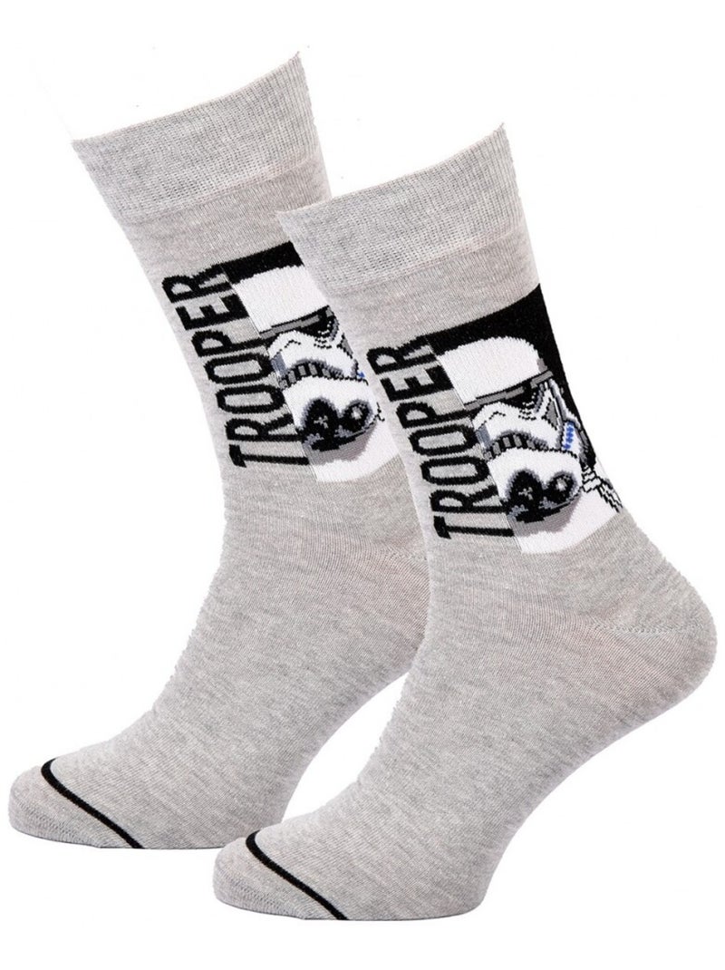 Chaussettes Pack Homme DISNEY STAR WARS Gris Noir Blanc - Kiabi