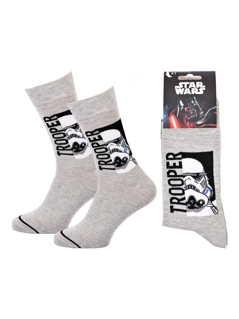Chaussettes Pack Homme DISNEY STAR WARS Gris Noir Blanc - Kiabi