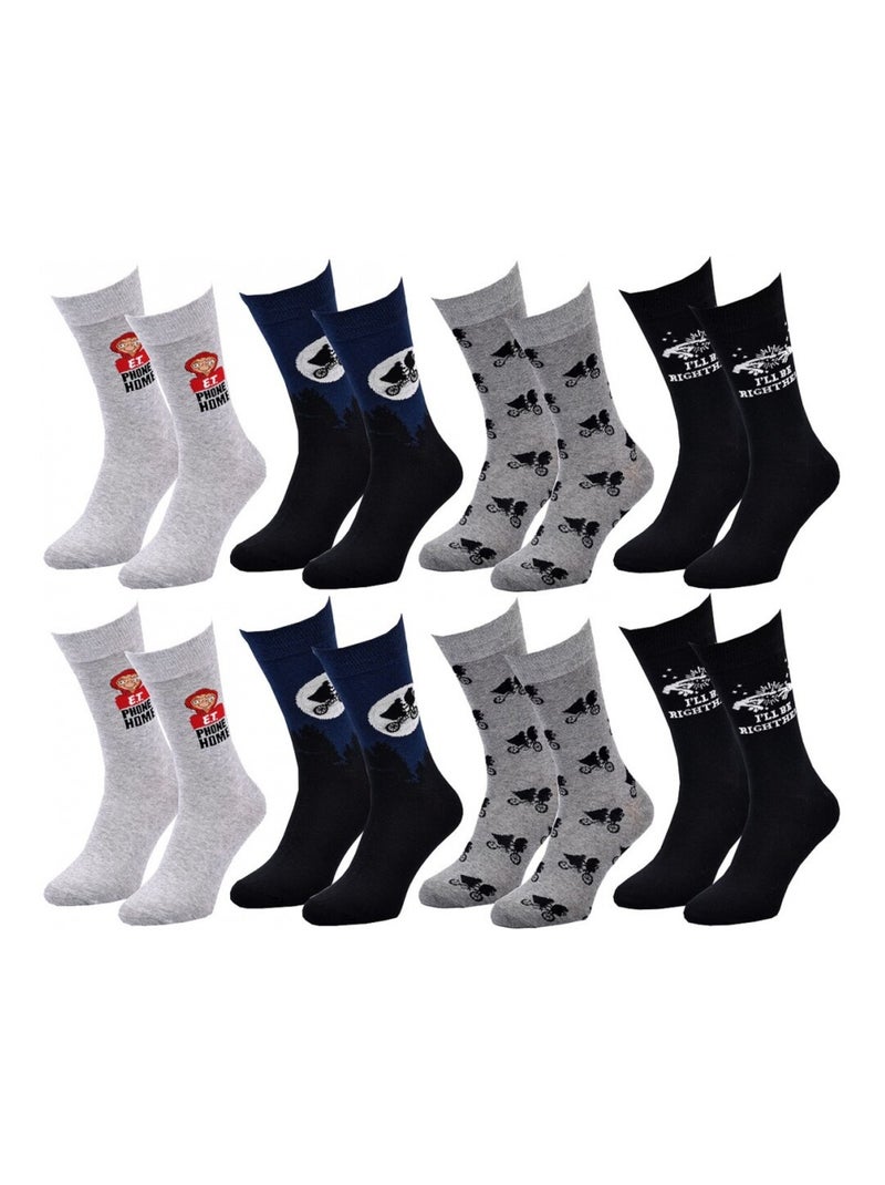 Chaussettes Pack HOMME E.T L'EXTRATERRESTRE - Pack de 8 Gris Multicolore Noir - Kiabi