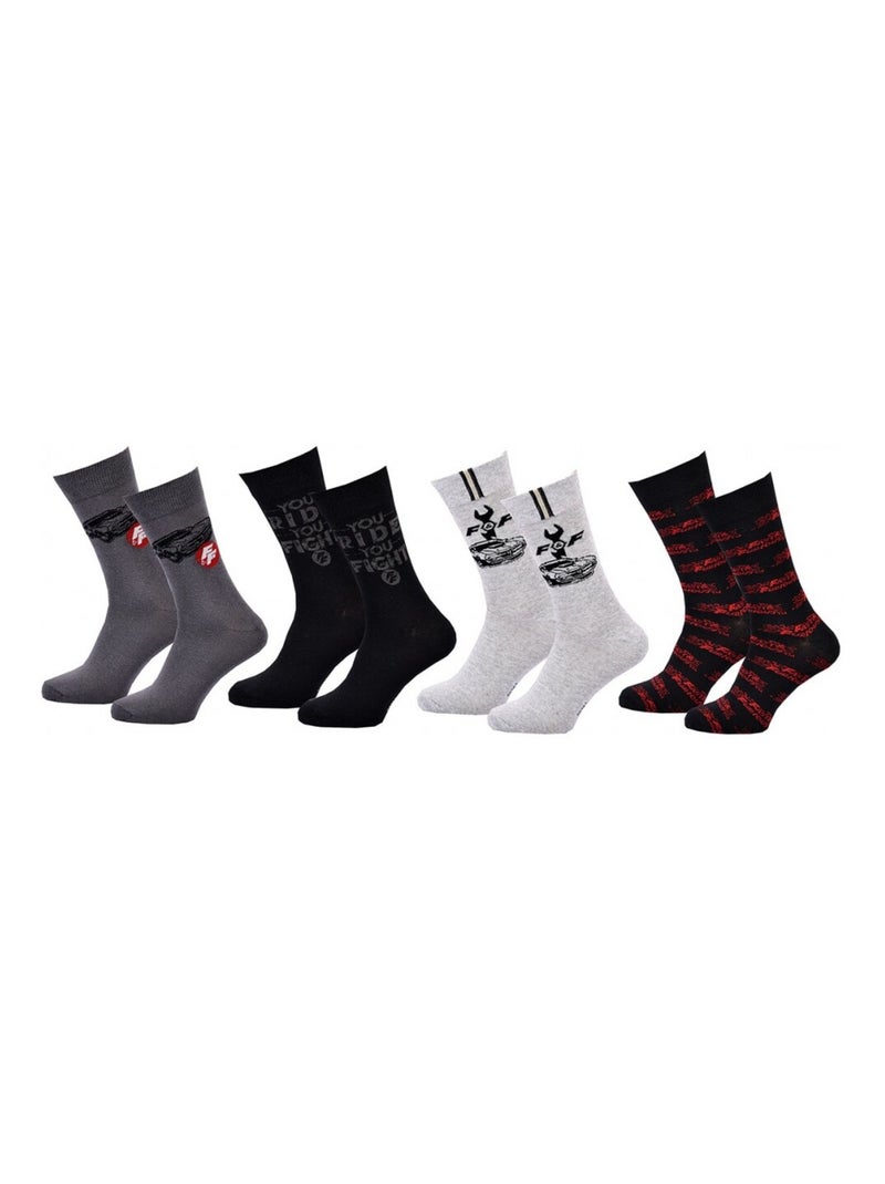 Chaussettes Pack HOMME FAST AND FURIOUS - Pack de 4 Gris Gris anthracite Noir - Kiabi