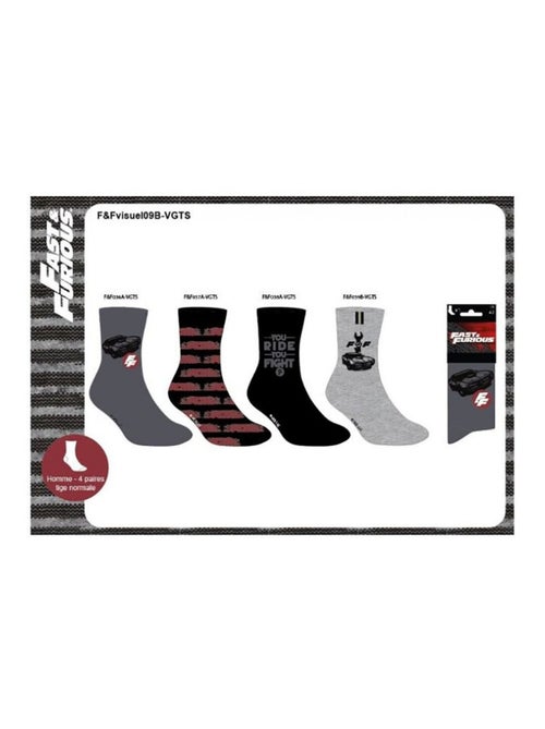 Chaussettes Pack HOMME FAST AND FURIOUS - Pack de 4 - Kiabi