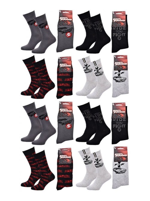 Chaussettes Pack HOMME FAST AND FURIOUS - Pack de 8 - Kiabi