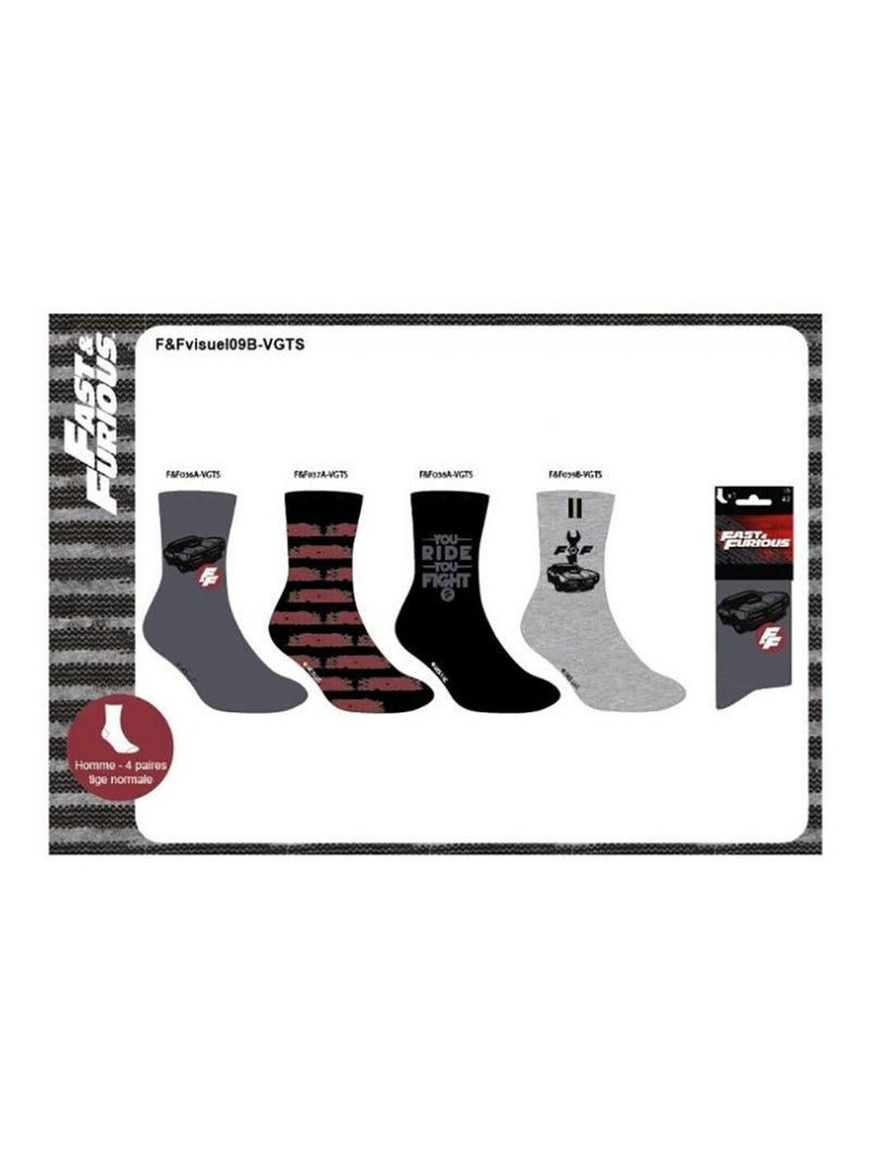 Chaussettes Pack HOMME FAST AND FURIOUS - Pack de 8 Gris Gris anthracite Noir - Kiabi