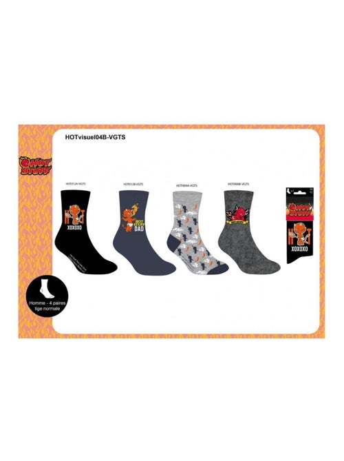 Chaussettes Pack HOMME HOT STUFF - Pack de 8 - Kiabi