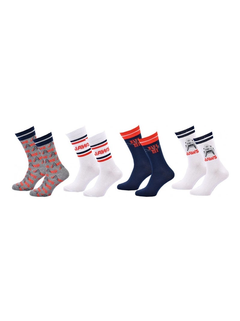 Chaussettes Pack HOMME JAWS - Pack de 4 Gris Bleu marine Blanc - Kiabi