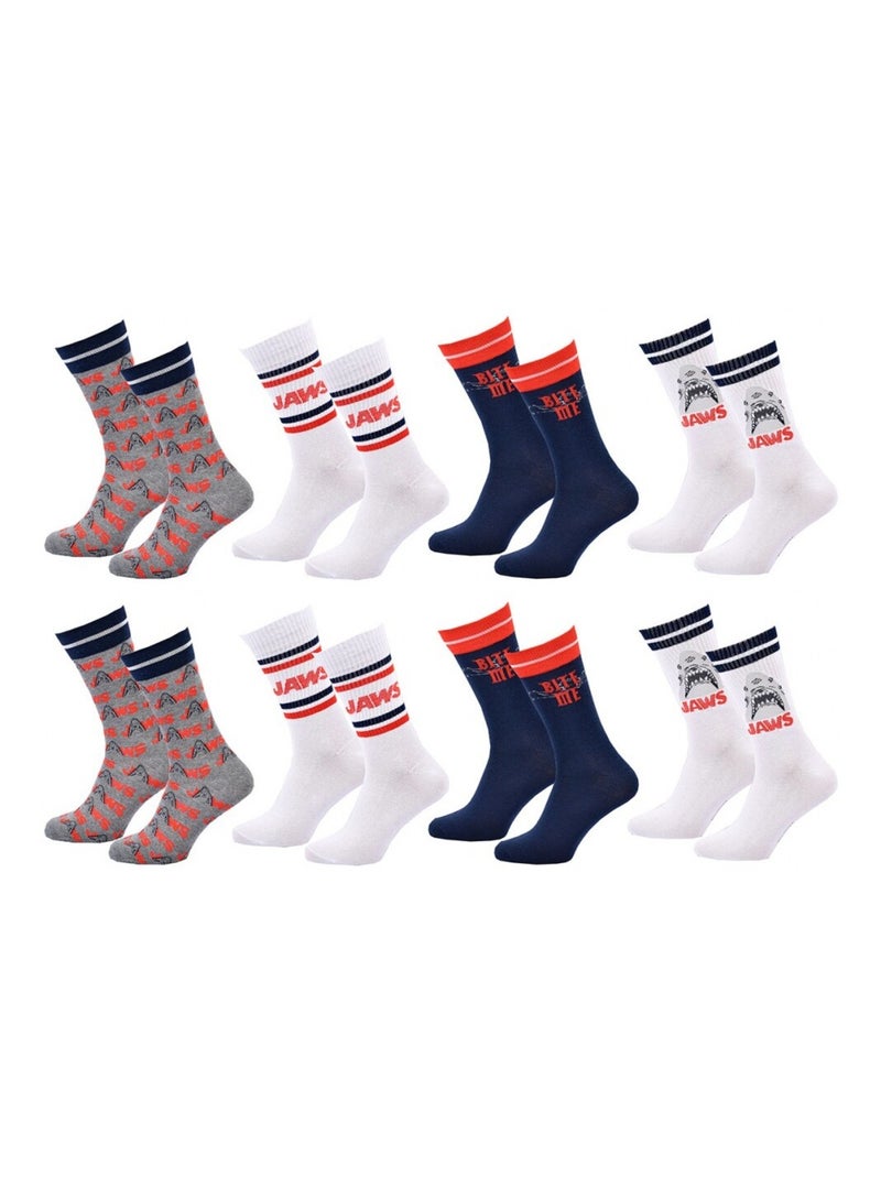 Chaussettes Pack HOMME JAWS - Pack de 8 Gris Bleu marine Blanc - Kiabi