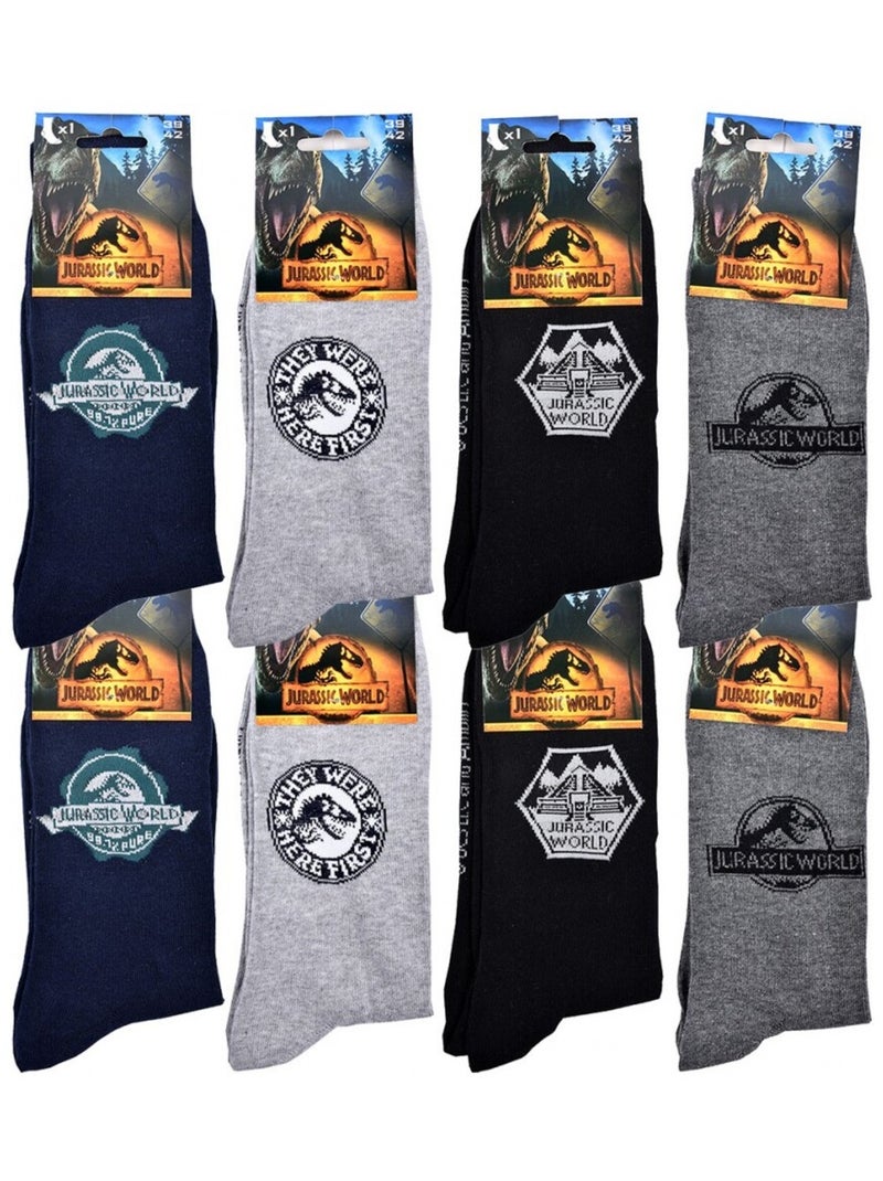 Chaussettes Pack HOMME JURASSIC WORLD - Pack de 8 Bleu Gris clair Noir - Kiabi
