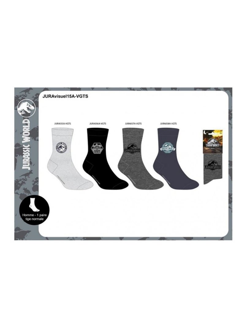 Chaussettes Pack HOMME JURASSIC WORLD - Pack de 8 Bleu Gris clair Noir - Kiabi