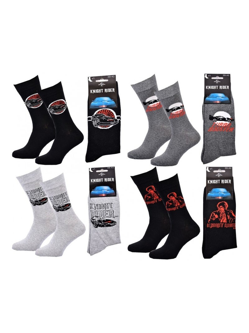 Chaussettes Pack HOMME K2000 - Pack de 4 Noir Gris clair Noir - Kiabi