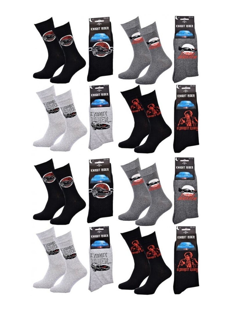 Chaussettes Pack HOMME K2000 - Pack de 8 Noir Gris clair Noir - Kiabi