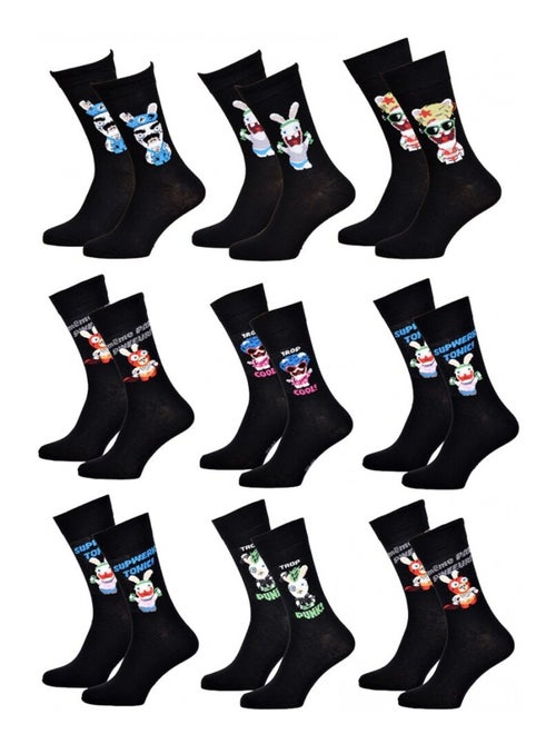 Chaussettes Pack HOMME LAPINS CRETINS - Pack de 9 - Kiabi