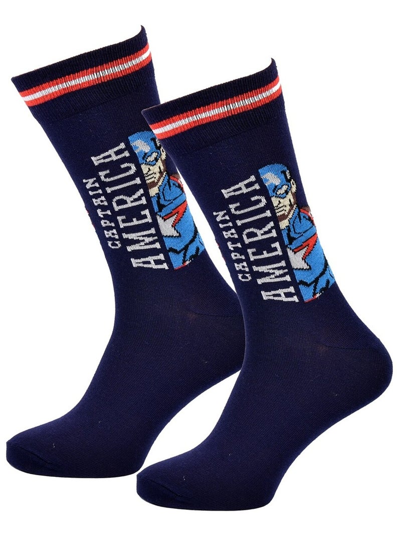 Chaussettes Pack Homme MARVEL AVENGERS Bleu cobalt - Kiabi