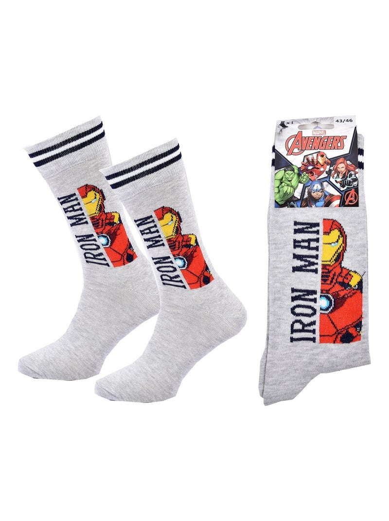Chaussettes Pack Homme MARVEL AVENGERS Gris Rouge - Kiabi