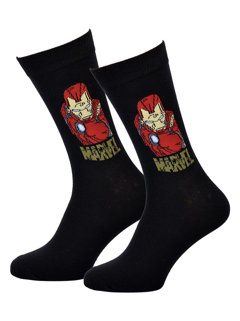 Chaussettes Pack Homme MARVEL AVENGERS Noir Rouge - Kiabi