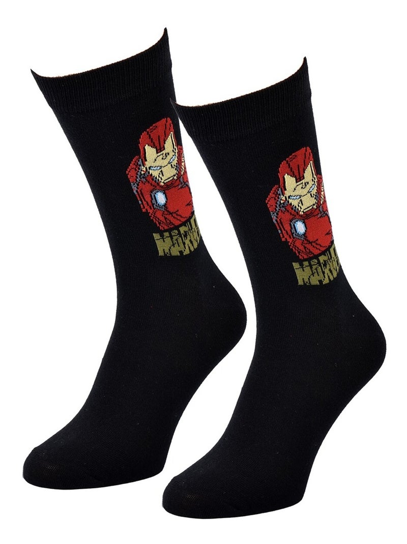 Chaussettes Pack Homme MARVEL AVENGERS Noir Rouge - Kiabi
