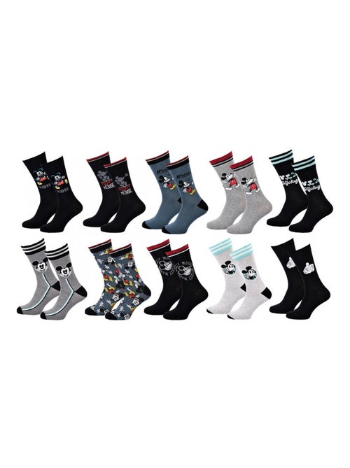 Chaussettes Pack HOMME MICKEY - Pack de 10 - Kiabi
