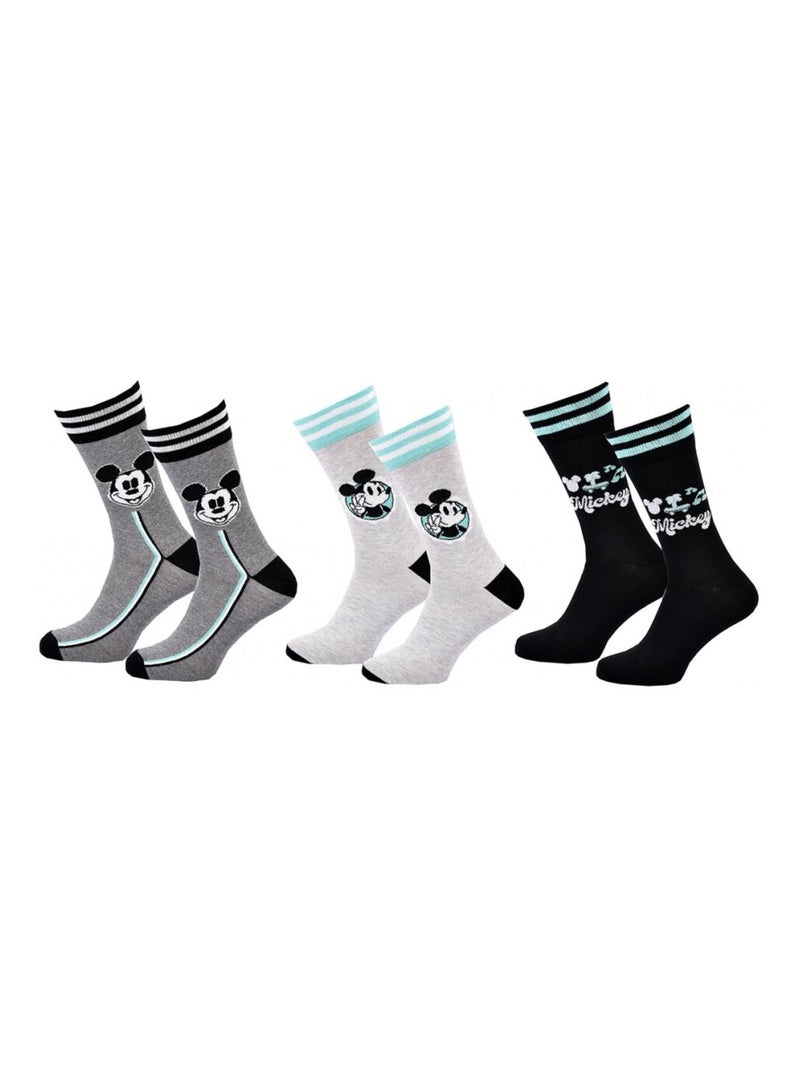 Chaussettes Pack HOMME MICKEY - Pack de 3 Gris Gris Noir - Kiabi