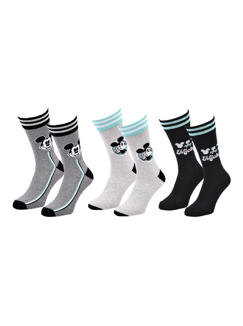 Chaussettes Pack HOMME MICKEY - Pack de 3 Gris Gris Noir - Kiabi