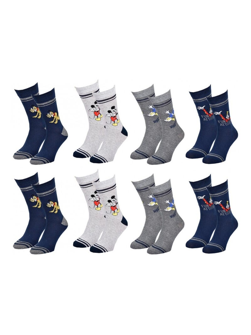 Chaussettes Pack HOMME MICKEY - Pack de 8 Bleu Gris Bleu - Kiabi