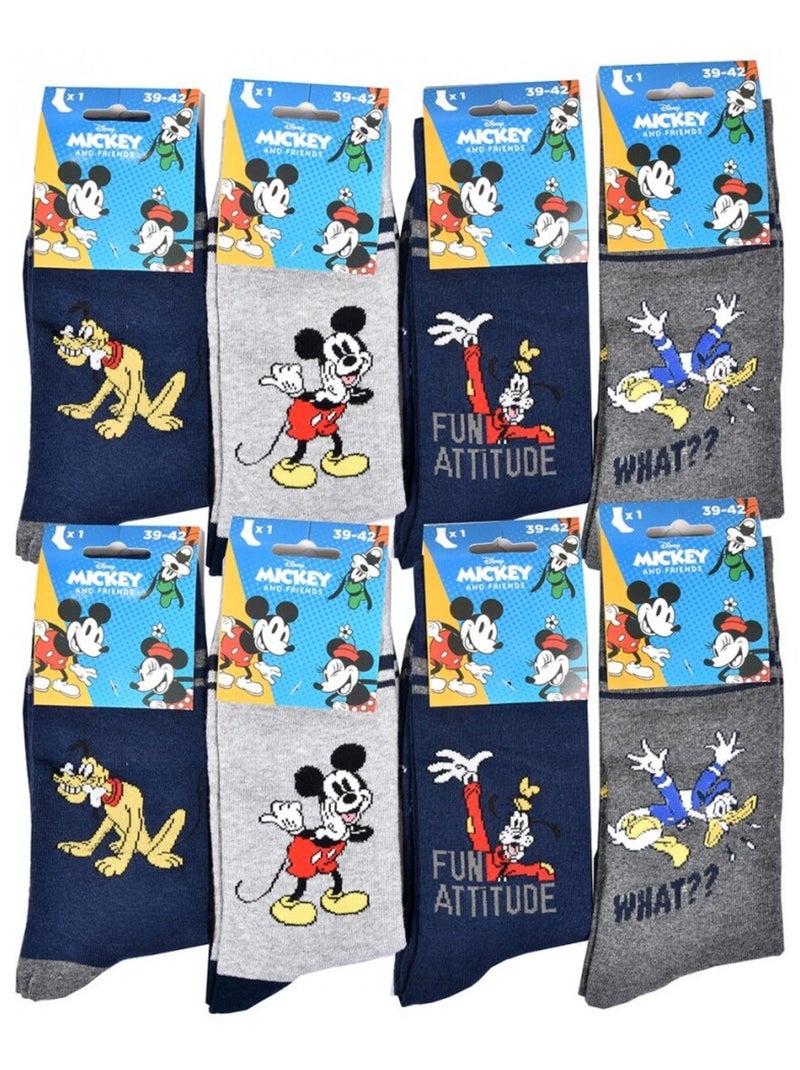 Chaussettes Pack HOMME MICKEY - Pack de 8 Bleu Gris Bleu - Kiabi